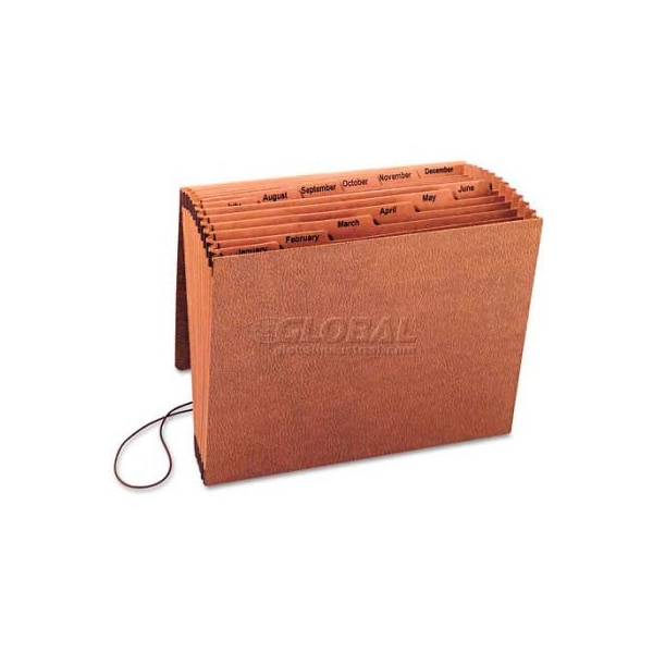 Smead Smead¬Æ JanDec Accordion Expanding File, 12 Pocket, Letter, LeatherLike Redrope 70388 Zoro